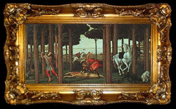 framed  BOTTICELLI, Sandro The Story of Nastagio degli Onesti (second episode) gfhgf, ta009-2